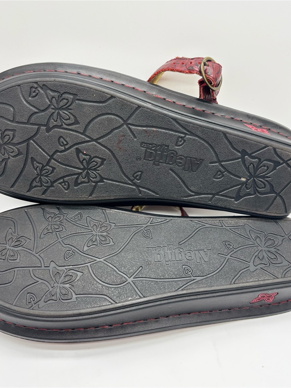 Algeria Tuscany Tooled Oxblood Leather Slip On Clogs 41 Academia Cottage 10.5-11 - Picture 5 of 7